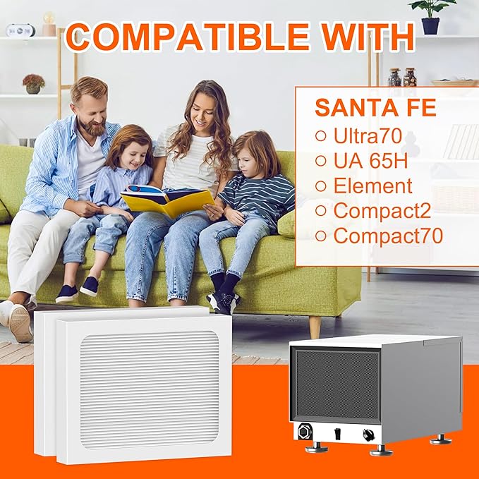 9 x 11 x 1 MERV 13 Replacement Dehumidifier Filter Compatible with Santa Fe Compact70, Ultra70, UA 65H dehumidifier Models, Element, Compact 2 Upgraded, 4 Packs - Image 4