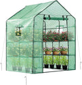 VIVOSUN 57x57x77 Inch Mini Walk in Green House with Window and Anchor, Plant Garden Hot House 2 Tiers 8 Shelves, 4.7 x 4.7 x 6.4 FT by VIVOSUN