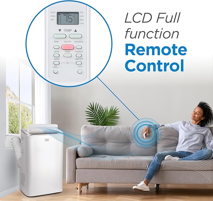 BLACK+DECKER Smart Portable Air Conditioner,12,000 BTU, for Rooms Up To 550 Sq. Ft., Portable AC with Inverter Compressor & Window Kit, BPACT08NM, White - Image 3