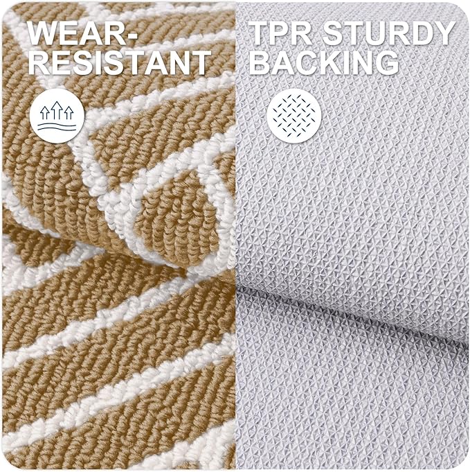 OLANLY Indoor Door Mat, 36x24 Inch, Dirt Resistant and Absorbent, Non-Slip Rubber Backing Floor Mats, Easy Clean Low-Profile Doormat for Entryway, Front Door, and Inside Entrance, Beige - Image 3