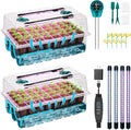 Self-Watering Seed Starter Tray with Grow Light, 80-Cell Plant Starter Trays Seed Starter Kit, Seed Starter Tray for Seed Starting, Plant Germination & Seedling Growing, 2 Pack by HUGBOW
