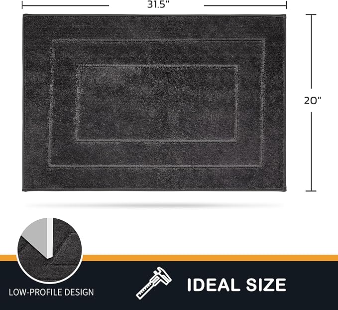 PURRUGS Dirt Trapping Door Mat 20" x 31.5", Non-Slip/Skid Machine Washable Entryway Rug, Dog Doormat, Super Absorbent Welcome Mat for Muddy Wet Shoes and Paws, Charcoal - Image 2