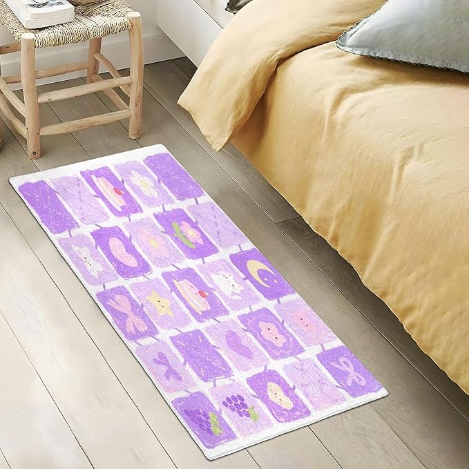 Purple Flower Cake Grid Bath mats for Bathroom Anti-Mold Rugs for Bathroom for Indoor Doormat Accessories Decoration 39 x 20 in de alfombras para ba?o - Image 5