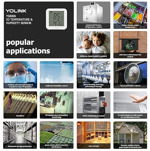 YoLink X3 version Temperature & Humidity Sensor, Supports App Real-Time Data Refresh, Alexa, IFTTT, Home Assistant Integration - YoLink Hub Included - Image 5