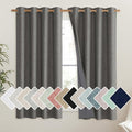 NICETOWN Grizzle Gray Vintage Linen 100% Blackout Curtains for Living Room, Thermal Insulated Curtains 63" Long, Noise Reducing Window Treatment Drapes for Hall Room, 52" Wide Per Panel, Set of 2 by NICETOWN