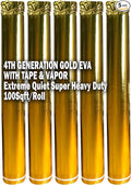 AMERIQUE AMEVA100PK5G Gold, 100SF Per Roll, Pack of 5, 500SQFT 4TH Generation High-Density Luxury 2.5MM Thick EVA Foam Flooring Underlayment Padding with Tape & Vapor Barrier, 500 Square Feet by AMERIQUE