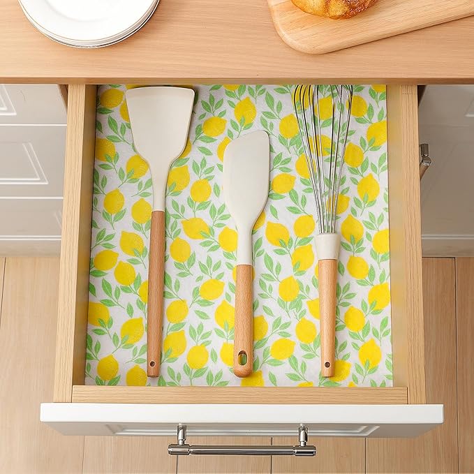 Cooyes 12 Pack Polyester Shelf Liners for Kitchen Cabinets, 17.7" × 24", Non-Slip Refrigerator Liners Machine Washable, Refrigerator Drawer Mats for Glass Shelves and Kitchen Cabinets - Image 2