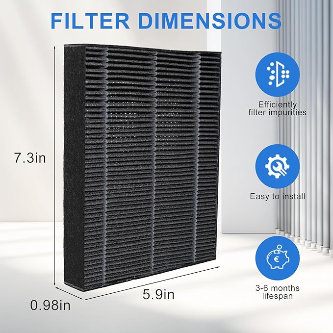 4-Pack Replacement Humidifier Filters Compatible with LEVOIT Superior 6000S Smart Evaporative Humidifier + 2 Top Fill Humidifier Replacement Filters Compatible with LEVOIT Humidifiers + Brush - Image 2