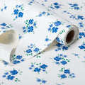 RAY STAR Shelf Liner, Non Adhesive Blue Floral Kitchen Cabinet Liner for Pantry Drawer Vanity, Strong Grip Non Slip, Shelf Liners for Cupboard 18 Inch x 8 FT (6 Rolls) Signature Delivery by RAYSTAR