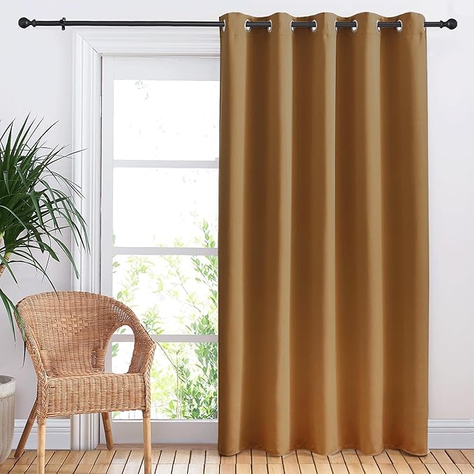 NICETOWN Bedroom Blackout Curtain Panel, 1 Panel, 70 x 84 inch, Gold Brown, Privacy Window Thermal Insulated Blackout Drape/Drapery for Loft, Guestroom by NICETOWN