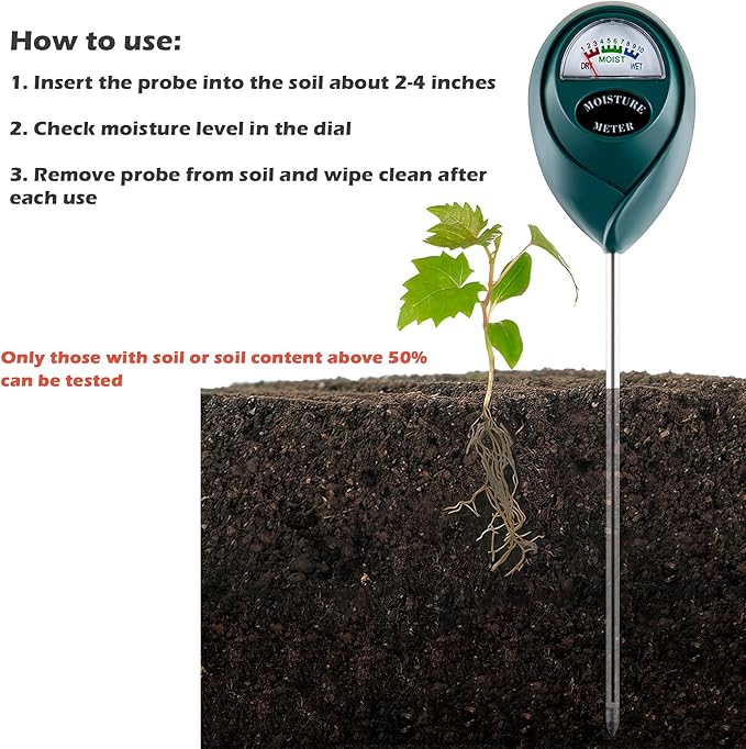Tennedriv Green Long Probe Soil Moisture Meter for Outdoor Plants, Plant Water Meter for Outdoor Plants,Plant Moisture Meter for Indoor Plants and Outdoor Plants, No Batteries Required - Image 4