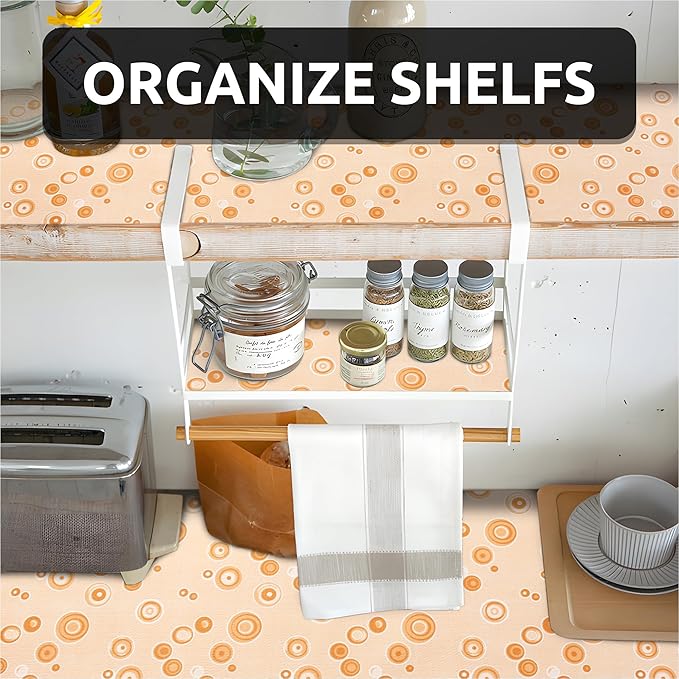 FIFTY FEET 16X120 Inch Shelf Liner for Kitchen Cabinets, PVC Drawer Liner for Dresser Non-Slip Bathroom, Non-Adhesive Cabinet Liner Washable (Yellow Bubble)(1 Roll) - Image 2