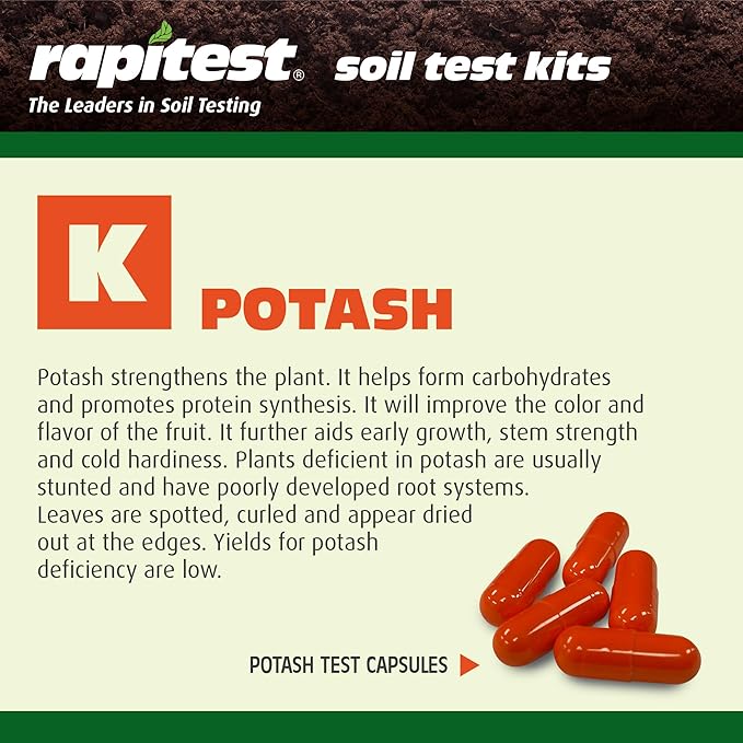 Rapitest Soil Test Kit for Gardens, Vegetables, Flowers and Lawns. USA designed and assembled soil tester completely, quickly and accurately measures/analyzes soil pH acidity and garden nutrients. - Image 5