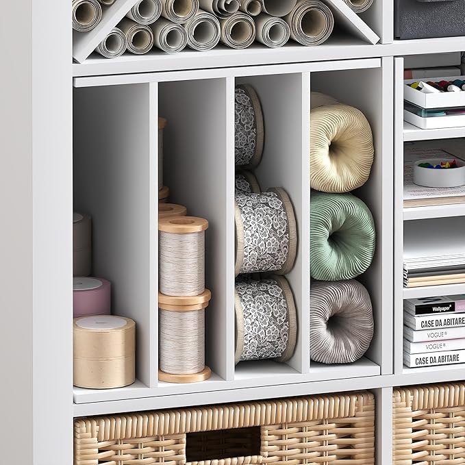 Furinno Cubicle Cube Insert, 3-Shelf Cube Organizer, 3-Tier Shelf Accessory, Fits into Furinno Triple Thick Cubes, IKEA Kallax, for Organizers and Storage, White - Image 7