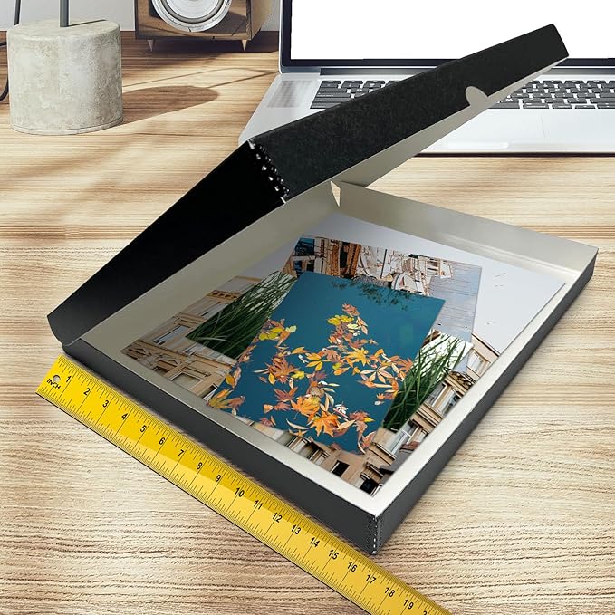 Golden State Art, Archival Folio Storage Box 16x20, Clamshell Design with Metal Edge, Preserve And Store Photos Documents Cards Prints Arts Crafts DIY, Black - Image 3