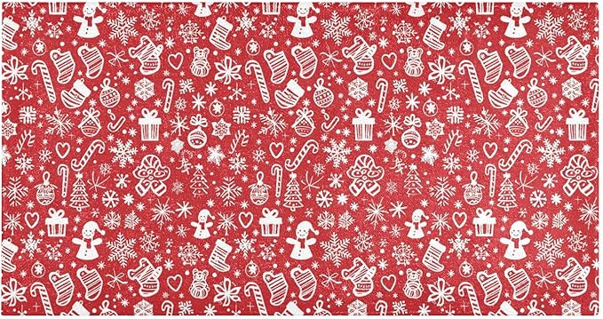 Merry Christmas Icons Snowflakes Red Decorative mat Non Slip Anti Mold Washable Bathroom Rugs Non Slip for Lavatory Accessories 39x20in alfombra para ba?o by Unknown