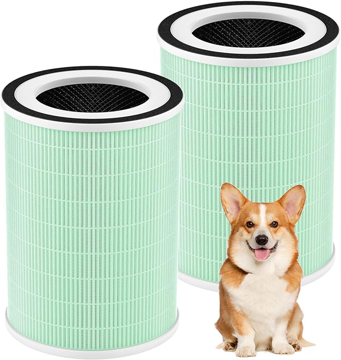 2 Pack True HEPA Filter, 4 in 1 Pet Replacement Filter, 360 4-Stage Filtration, Compatible With Afloia KILO, KILOPLUS, KILOPRO, MIRO, MIRO PRO, MORENTO MR-Kilo, Kalo Air Purifier, Green by ShufudeJa