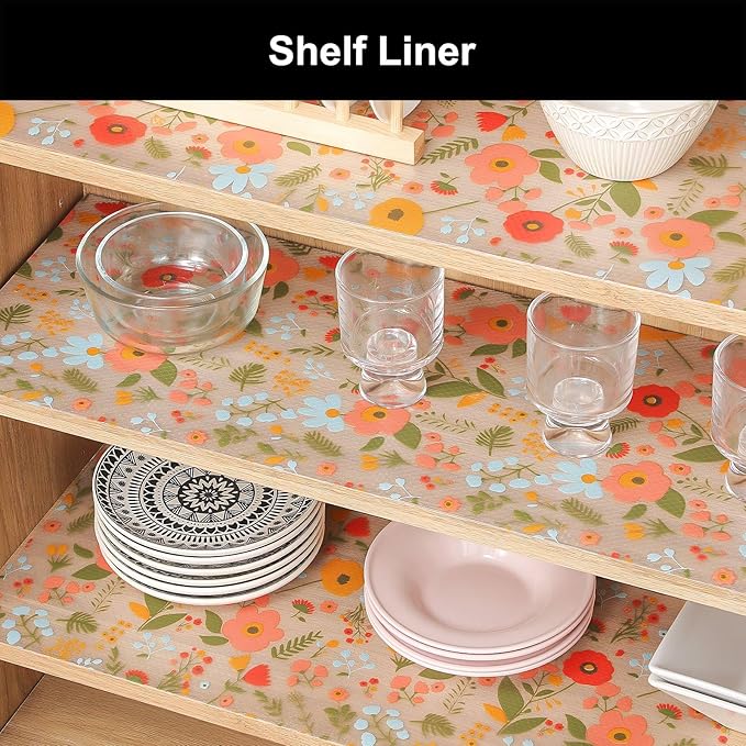 Cooyes Shelf Liner – Premium Non-Adhesive Cabinet & Drawer Liner for Kitchen – Waterproof Shelf Paper with Modern Pattern – Durable EVA Cabinet Mat – Easy to Cut （24" W x 120" L） - Image 2