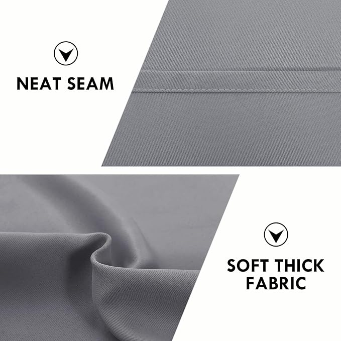 DWCN Blackout Curtains for Living Room Thermal Insulated, Energy Saving & Noise Reducing Bedroom Curtains, Grey, W 70x L 63 Inch, Set of 2 Rod Pocket Curtain Panels - Image 6