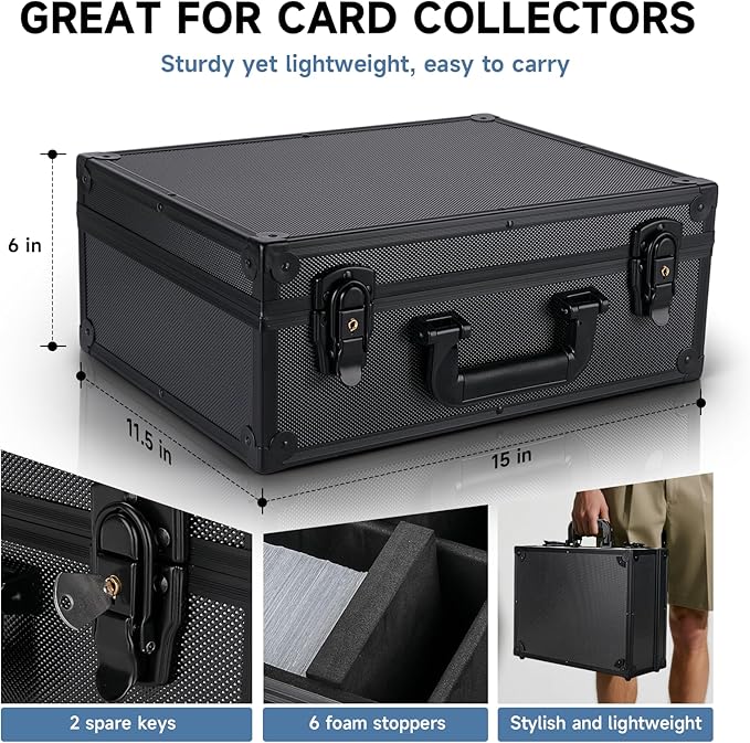 Trading Card Storage Box for 3" X 4" 35pt Toploaders 600+, Sturdy Secure Large Capacity Hard Case with 6 Foam Stoppers, Fits Toploader Magnetic Holders MTG Baseball Sports Card Storage Box Case - Image 5