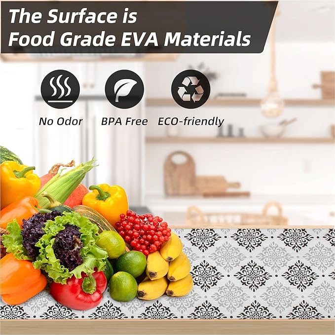 12" W x 120" L Floral Drawer and Shelf Liner for Cabinets, Non-Adhesive Strong Grip Non-Slip Flower Shelf Cabinet Kitchen Shelf Liners for Kitchen Cabinets - Image 7