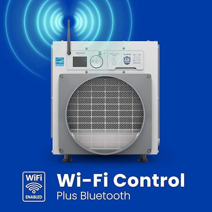 AprilAire E100W Smart Wi-Fi Whole-House Dehumidifier 100-Pint ENERGY STAR Commercial Dehumidifier for Basement, Crawl Space & Home up to 4,400 Sq.Ft. with Pump, Drain Hose, Hanging Kit, MERV 11 Filter - Image 8