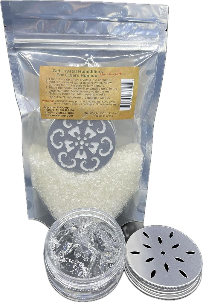 8oz Cigar Humidor Humidifier Crystals - ½ LB Refill Bag of Gel Beads for Perfect 70% Humidity Control – Reusable & Long-Lasting Moisture for Any Cigar Box - Image 9