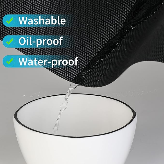 Kitchen Shelf Liner Drawer Liners, Non-Adhesive Refrigerator Liners Waterproof Fridge Mats with Strong Durable Kitchen Cabinets Mat for Drawers, Shelves, Pantry Black - Image 4