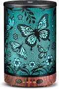 Essential Oil Diffuser 120ML Metal Aromatherapy Diffuser with Timer, Cool Mist Humidifier with Auto Shut-Off & 7 Color Lights for Home Office Spa (Big Butterfly) by JOYOLO