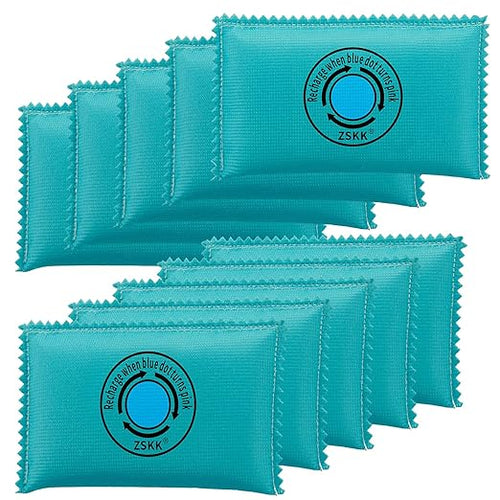100g Rechargeable Desiccant Pack of 10,Silica Gel Desiccant Packets,Moisture Absorbers for Storage Bins, Suitcase, Gun Safe, 3D Filaments, Electronics,Desiccant Dehumidifier for Closets,Cars by ZSKKLLCbuynow