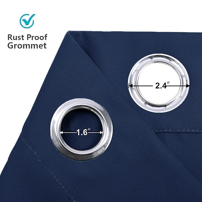 RYB HOME Room Partition Curtains Privacy Blackout Drapes Energy Efficient Odor Reducing Home Decoration for Dorm Studio Office Space, 8 ft Tall x 10 ft Wide, Navy Blue, 1 Panel - Image 5