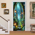 3D Door Stickers, Peel and Stick Vinyl Wallpaper ，Self-Adhesive Mural for Home Decor 30.3" W x 78.7" H (Forest Path, 30.3" W x 78.7" H) by BVBOX