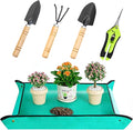 5-Piece Gardening Tool Set with Repotting Mat, Mini Garden Tools for Indoor Plants, Waterproof Potting Mat, Garden Gifts for Women & Men, Succulent Tools Set by Unknown