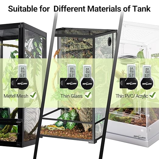 REPTI ZOO Magnetic Reptile Thermometer and Humidity Gauge, Digital LCD Temperature Humidity Monitor, Tank Terrarium Temp and Humidity Meter Accessories for Bearded Dragon, Snake, Hermit Crabs, Gecko - Image 5