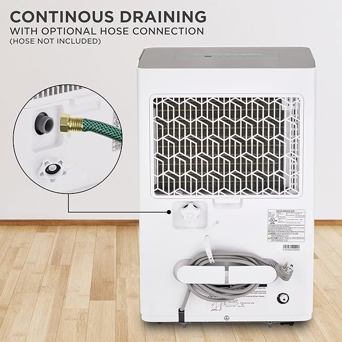 Ivation 4,500 Sq. Ft Energy Star Dehumidifier With Pump, Large Capacity Compressor De-humidifier for Big Rooms and Basements with Continuous Drain Hose Connector and Pump, Auto Shutoff and Restart - Image 7