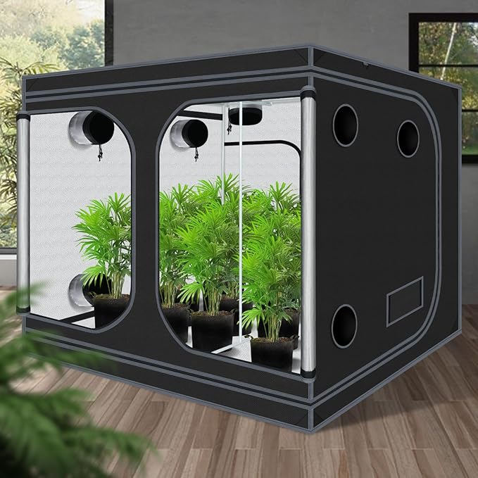 Grow Tent 120"x120"x78" Grow Tents Plant Tent 600D Mylar Reflective Grow Tent for Hydroponics Indoor Growing with Observation Window and Waterproof Floor Tray 10x10 - Image 2