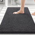 Smiry Luxury Chenille Bathroom Rugs 30x20, Extra Soft and Absorbent Shaggy Bath Mat, Machine Washable, Non-Slip Plush Carpet Runner for Tub, Shower, and Floor, Home Decor Accessories, Charcoal Grey by Smiry