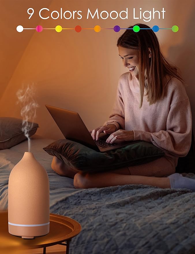 Essential Oils for Diffusers for Home,Ceramic Diffuser for Essential Oils,Handmade Aroma Diffuser 100ML (Pottery Red) - Image 6
