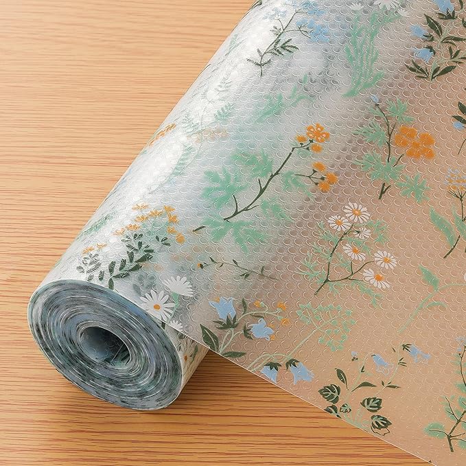 INNOLITES Shelf Liners for Kitchen Cabinets – Drawer Liner Waterproof & Oil-Proof, Non-Adhesive EVA with Floral Pattern – Durable Washable, Easy to Cut (Sage Green, 17.7" x 197") by INNOLITES