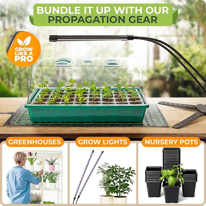 CARPATHEN Seed Starter Tray - Seed Starting Tray with Hard Plastic Humidity Dome and 40 Cells for Seedlings - Plant Germination Trays Plant Starter Kit and Base Mini Greenhouse Germination Kit - Image 6