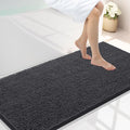 Smiry Luxury Chenille Bathroom Rugs 45x27, Extra Soft and Absorbent Shaggy Bath Mat, Machine Washable, Non-Slip Plush Carpet Runner for Tub, Shower, and Floor, Home Decor Accessories, Charcoal Grey by Smiry