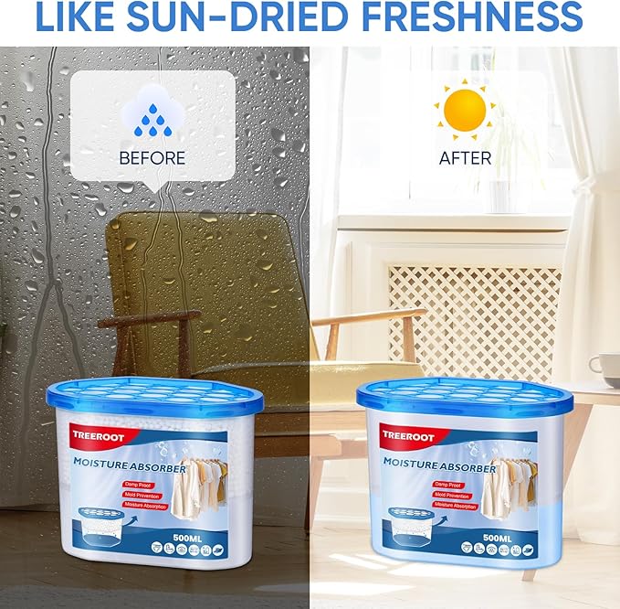 12 Pack Moisture Absorbers, 16 OZ Humidity Absorber Bucket, Moisture Absorbers for Closet, Dehumidifier Bucket for Wardrobes, Kitchens and Bathrooms, Fragrance Free Humidity Absorber - Image 6
