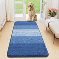 Smiry Dog Door Mat for Muddy Paws, Absorbs Moisture and Dirt, Low-Profile Entryway Mat with Non-Slip Backing, Entry Indoor Outdoor Doormat for Inside Floor (47x20 Inches, Navy Blue, Striped) by Smiry