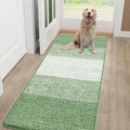 Smiry Dog Door Mat for Muddy Paws, Absorbs Moisture and Dirt, Low-Profile Entryway Mat with Non-Slip Backing, Entry Indoor Outdoor Doormat for Inside Floor (48x32 Inches, Sage Green, Striped) by Smiry