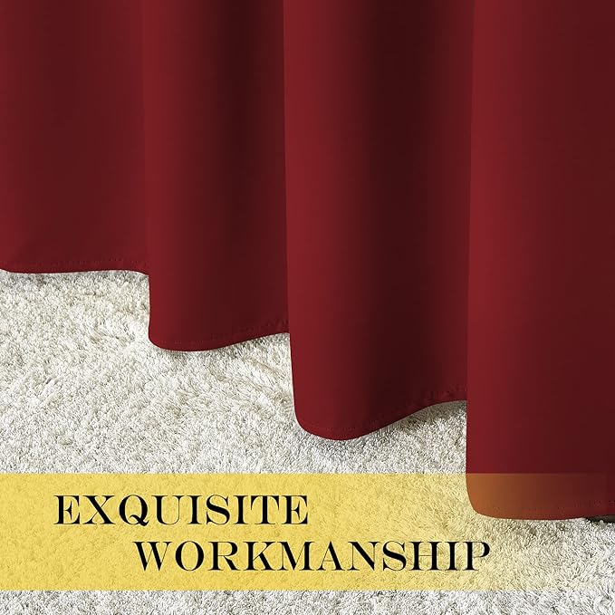 NICETOWN Room Darkening Blackout Red Curtain - (Burgundy Red) Home Decor Energy Smart Thermal Insulated Window Treatment Drape/Drapery for Kitchen, 52x63 Inch,1 Piece - Image 7