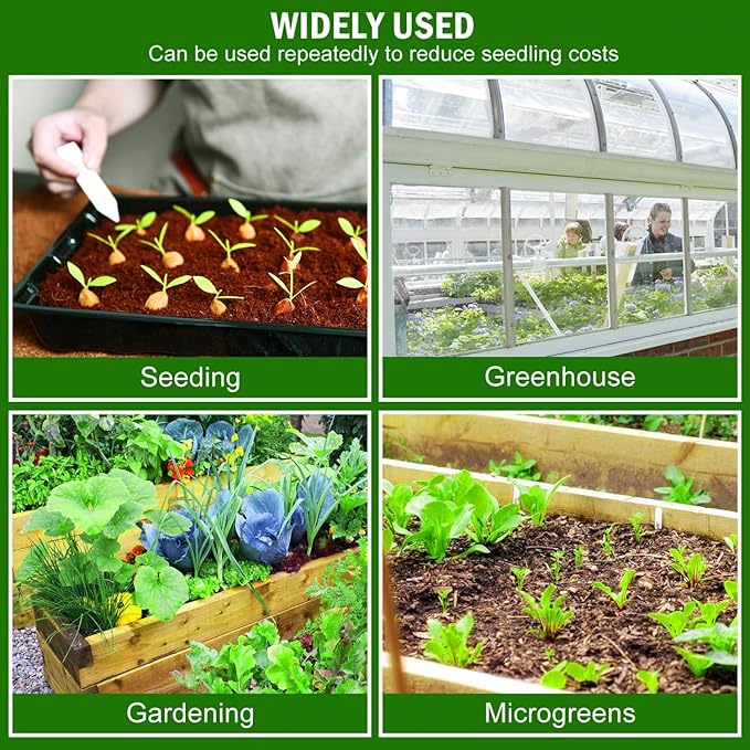 YoleShy 5 Packs Seed Starter Tray with Dome Reusable Plastic Plant Growing Trays with Humidity Domes Thickened Sturdy for Seed Starting Germination Growing Seedling Propagation,14.5"x9" - Image 7