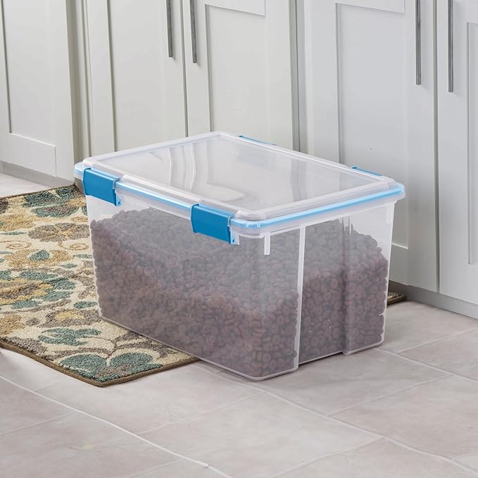 54 Quart Clear Storage Bin with Gasket Lid, Weather-Resistant Latching Container, Blue, 22.5x16x12.75 Inches, 4 Pack - Image 7