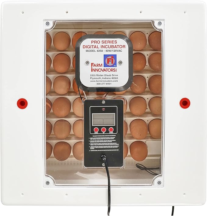 Farm Innovators 4250 Heated Digital Circulated Air Incubator (encubadora para huevos) w/Automatic Egg Turner for Improved Egg Hatching, White (2 Pack) - Image 2