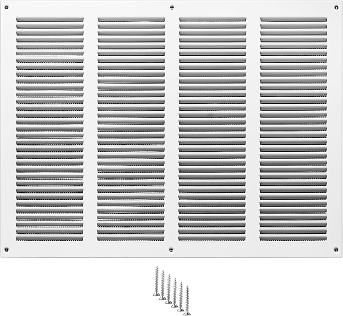 14x8 Vent Cover (duct opening) - White HVAC Return Air Grille for Wall and Ceiling - Metal AC Vent Cover with Mesh - Rectangular Ventilation Register - External Dimensions: 15.75" W x 11.81" H by TURvent