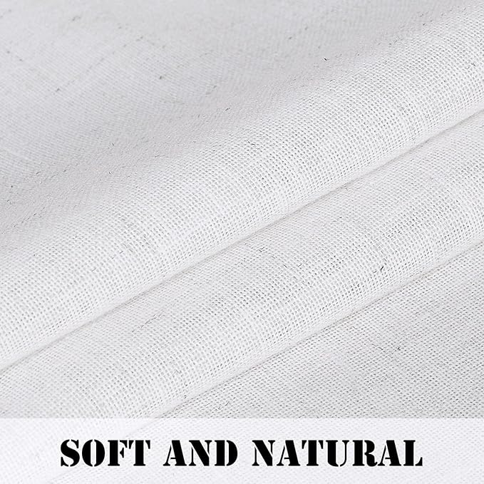 Linen Curtains Elegant Natural Linen Blended Curtains Energy Efficient Light Filtering / Rod Pocket Window Treatments Panels / Drapes for Livingroom (Set of 2, Off White, 52 Inch x 72 Inch ) - Image 4